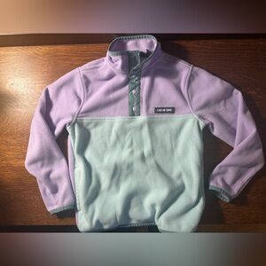 Lands' End Lavender and Light Green Fleece Top~1/4 Zip Size Small 6-7